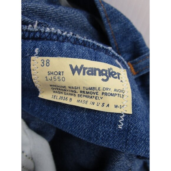 VINTAGE Wrangler Jeans 38 Short Bootcut Denim Work Cowboy USA 38X29 - Picture 7 of 8